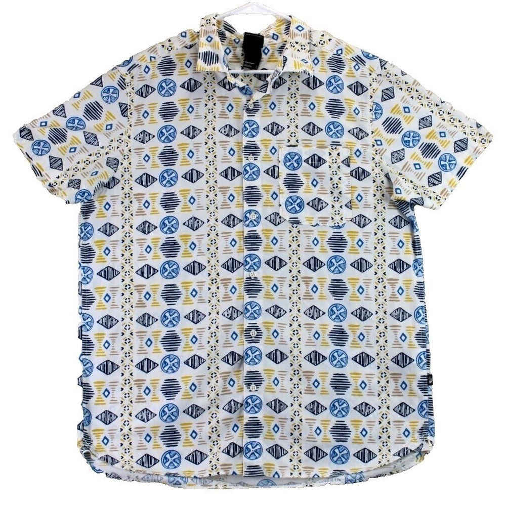 The North Face Mens Graphic‎ Print Short Sleeve Button Up Shirt Mens XL
